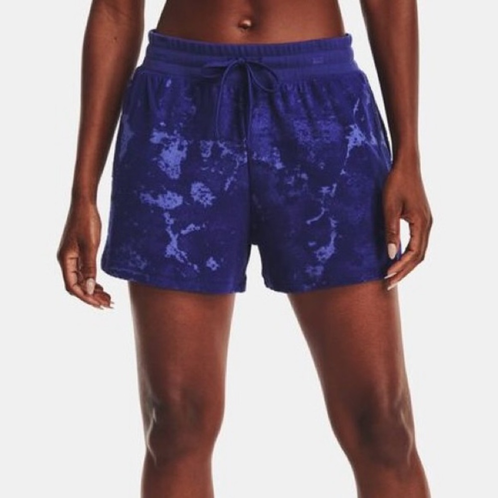 Under Armour Blue Journey Terry Cloth Textured Drawstring Shorts Women's Small - Picture 7 of 7